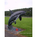 bronze dolphin sculpture for garden decor